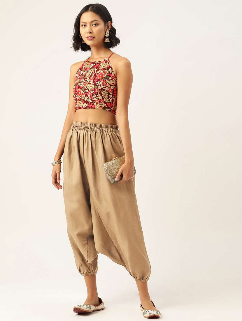 combo of 2 multi color cotton harem trouser - 20331443 -  Standard Image - 4