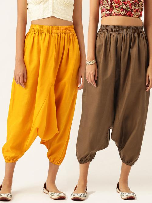 combo of 2 multi color cotton harem trouser - 20331445 -  Standard Image - 0