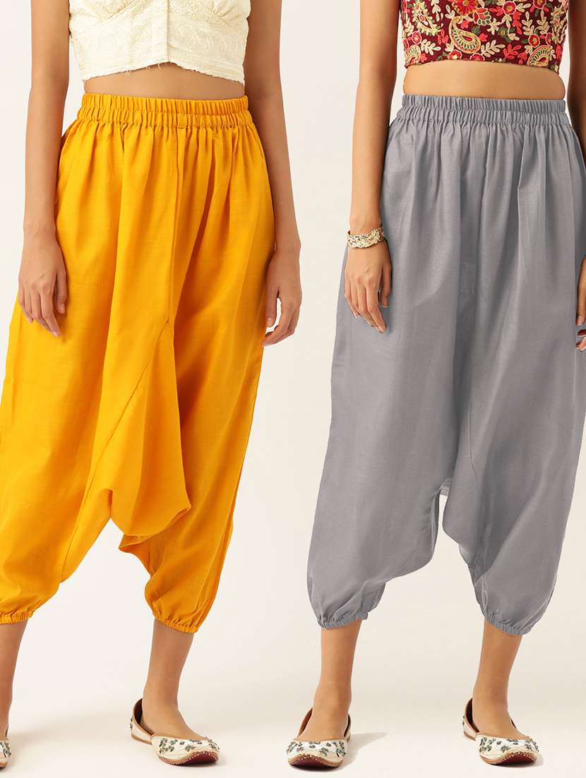 combo of 2 multi colored cotton harem trousers - 20331447 - Zoom Image - 0