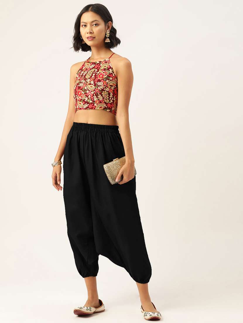 combo of 2 multi colored cotton harem trousers - 20331456 - Standard Image - 4