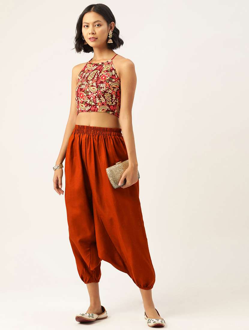 combo of 2 multi color cotton harem trousers - 20331457 -  Standard Image - 4