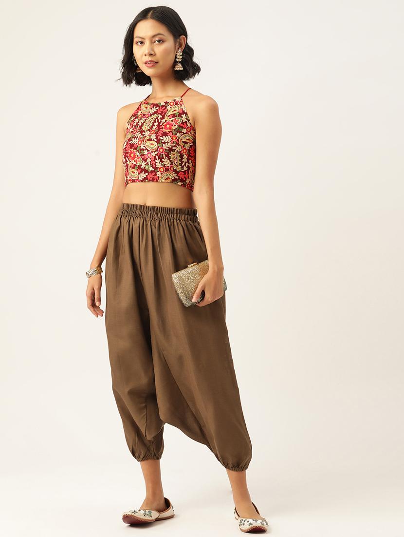 combo of 2 multi color cotton harem trousers - 20331458 - Standard Image - 4