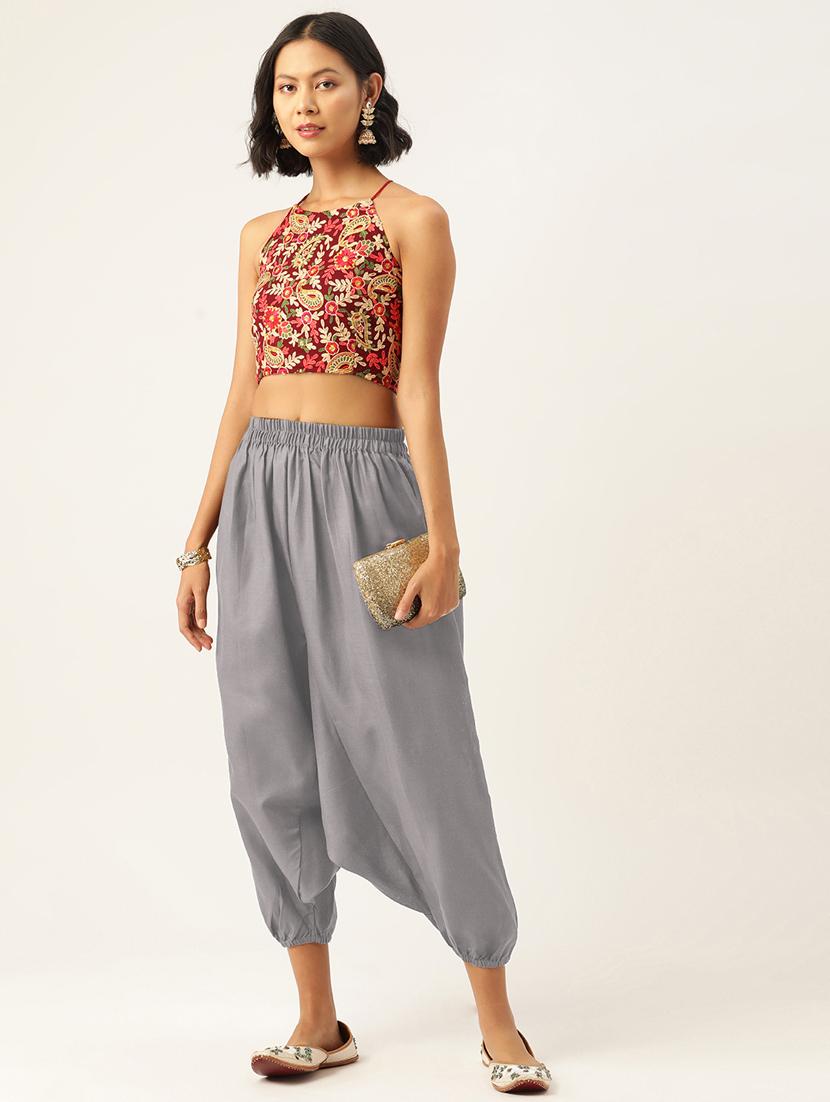 combo of 2 multi color cotton harem trousers - 20331462 - Standard Image - 4
