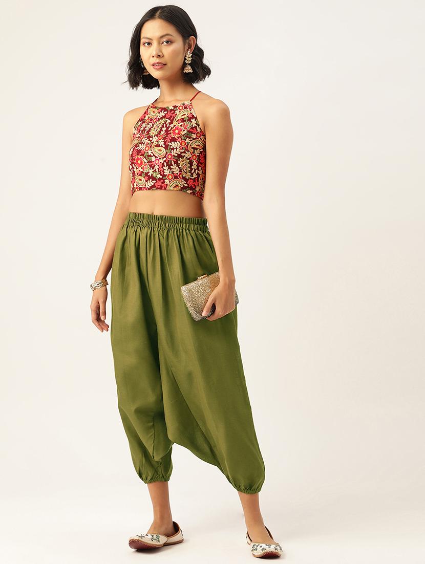 combo of 2 multi color cotton harem trousers - 20331469 - Standard Image - 4