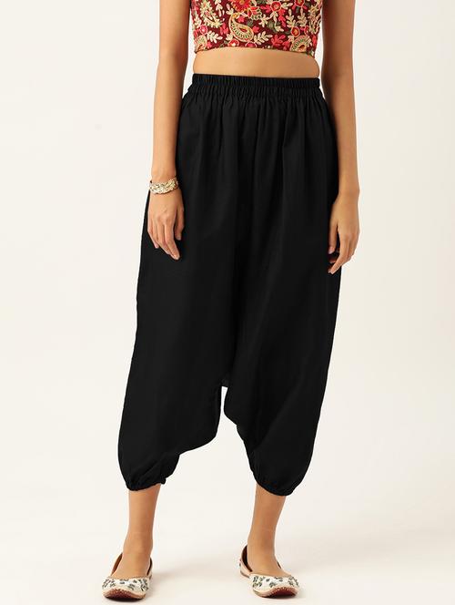 women black cotton harem pant trouser - 20331483 -  Standard Image - 0