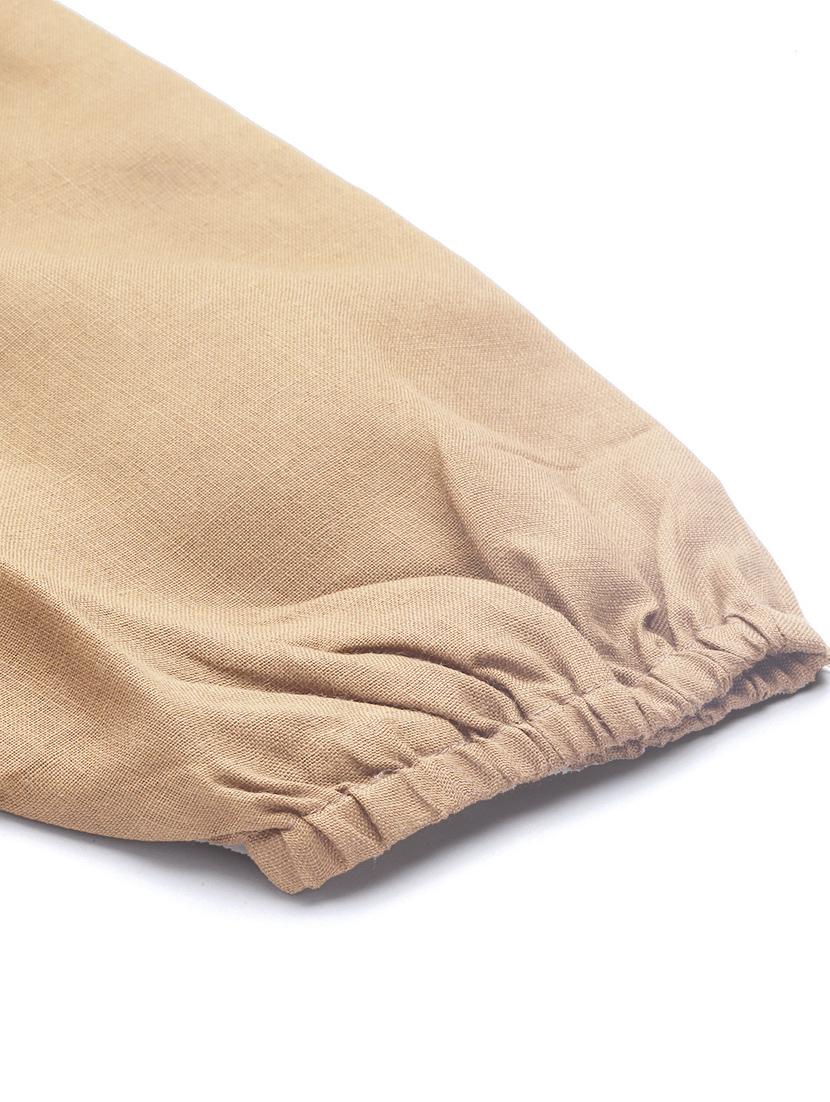 women beige cotton harem pant trouser - 20331488 - Standard Image - 4