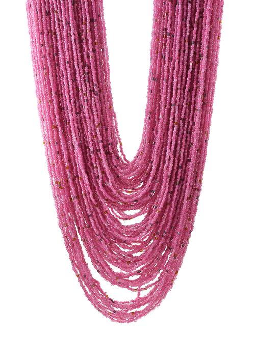 pink metal long necklace - 20331687 - Standard Image - 0