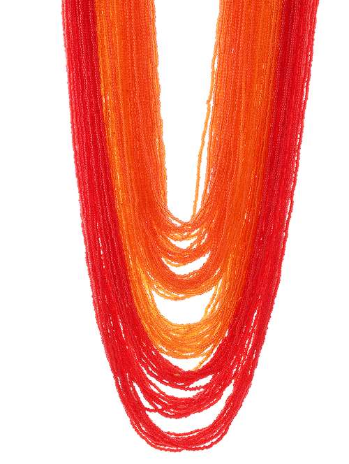 orange metal long necklace - 20331692 - Standard Image - 0