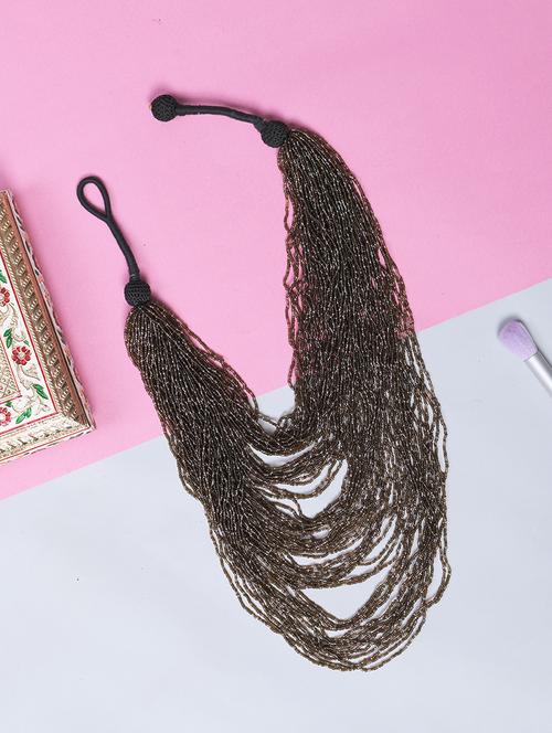 brown metal long necklace - 20331693 - Standard Image - 0