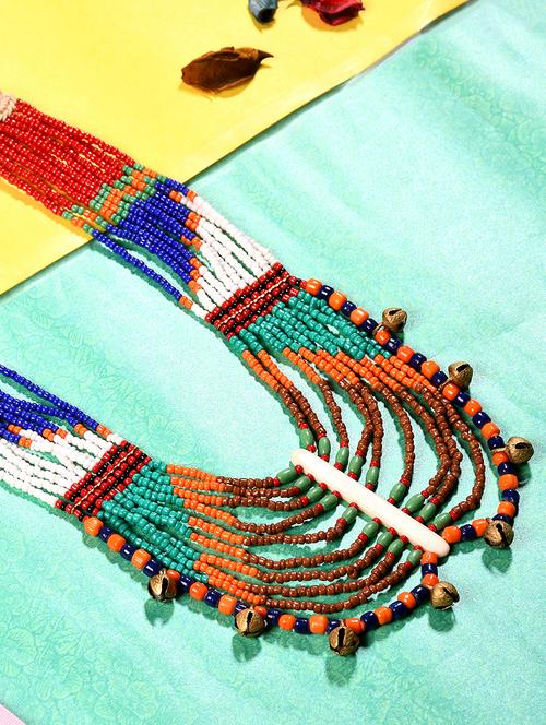 multi colored metal long necklace - 20331703 -  Standard Image - 0