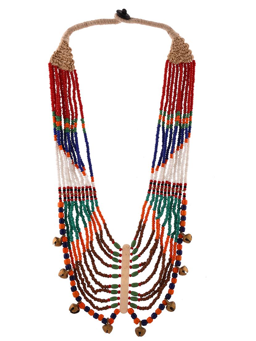 multi colored metal long necklace - 20331703 - Standard Image - 1