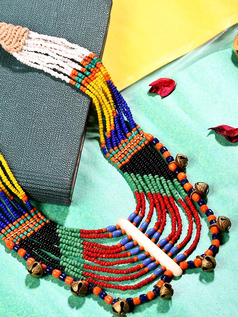 multi colored metal long necklace - 20331704 -  Zoom Image - 0