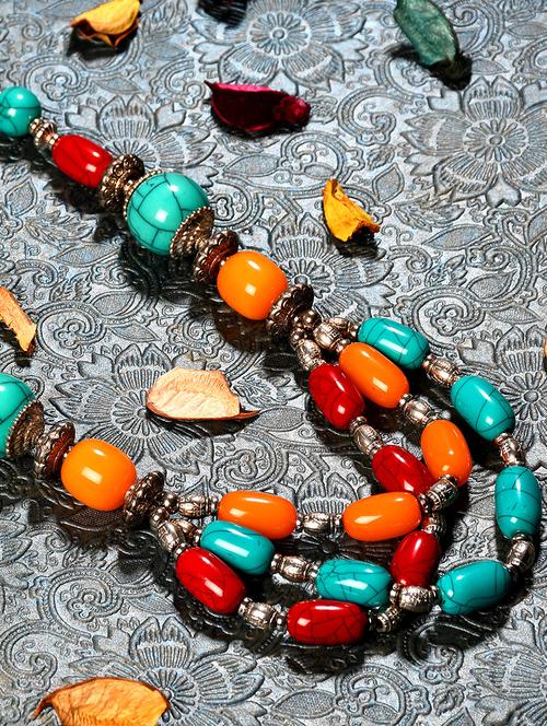multi colored metal long necklace - 20331706 -  Standard Image - 0