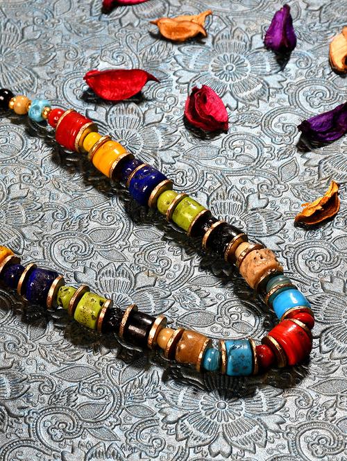 multi colored metal statement necklace - 20331720 - Standard Image - 0