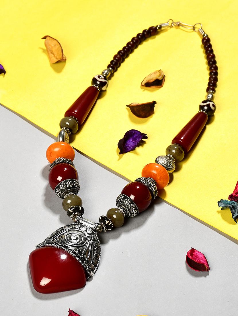 multi colored metal long necklace - 20331728 -  Zoom Image - 0