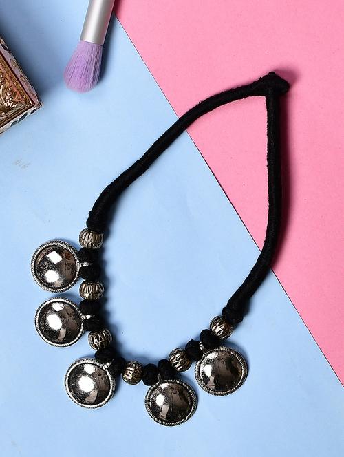 silver metal statement necklace - 20331745 - Standard Image - 0