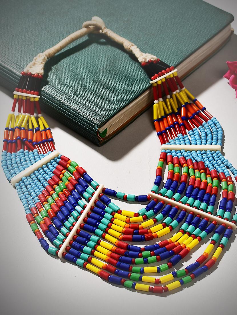 multi colored metal long necklace - 20331747 -  Zoom Image - 0