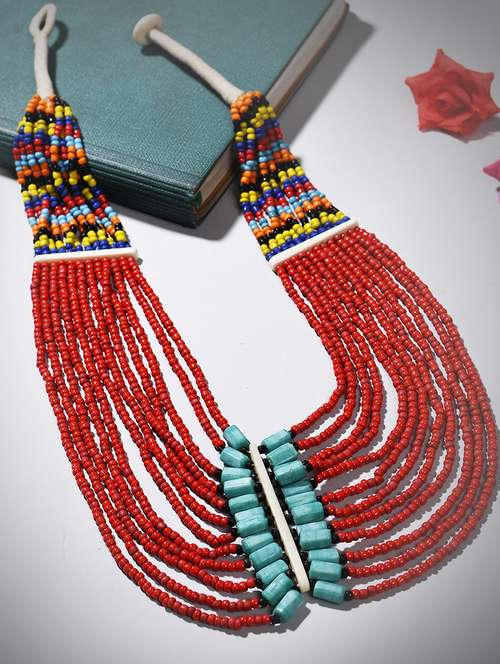 multi colored metal long necklace - 20331756 -  Standard Image - 0