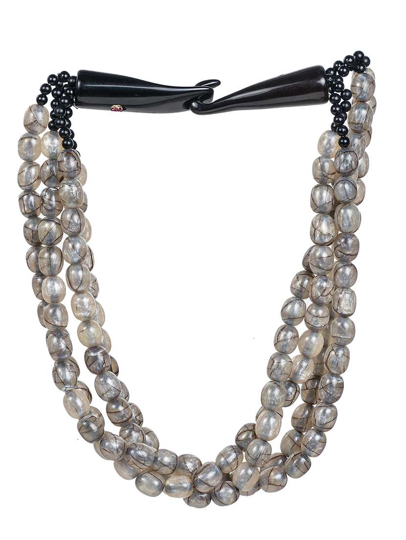 grey metal statement necklace - 20331766 - Standard Image - 1