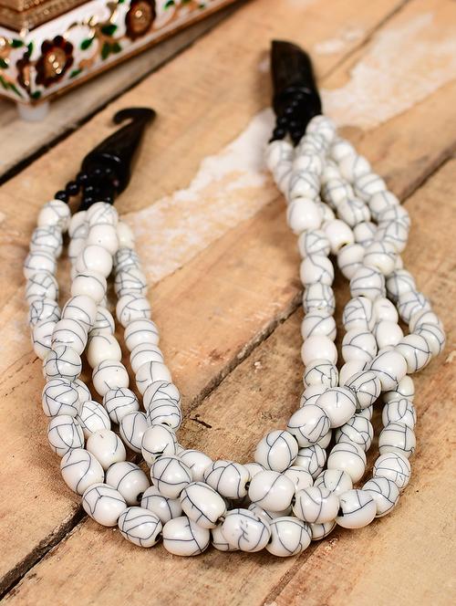 white metal statement necklace - 20331771 -  Standard Image - 0