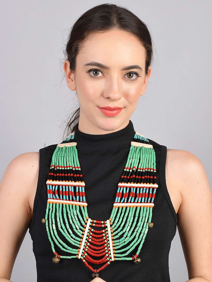 multi colored metal long necklace - 20331781 -  Standard Image - 4