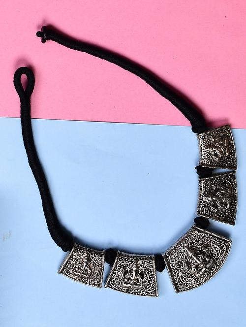 silver metal statement necklace - 20331785 - Standard Image - 0