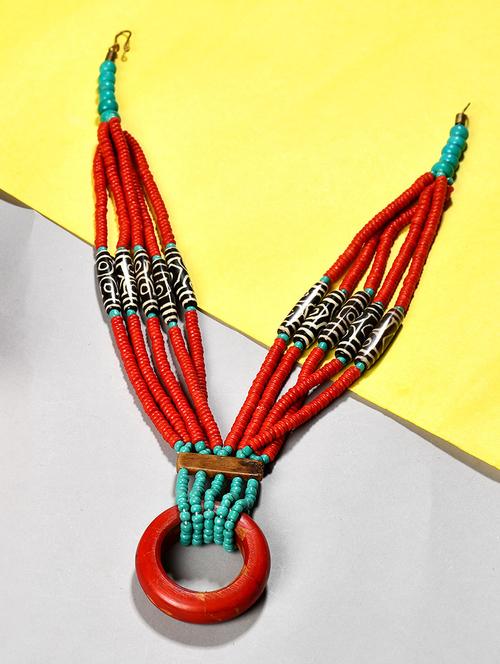 multi colored metal statement necklace - 20331788 - Standard Image - 0