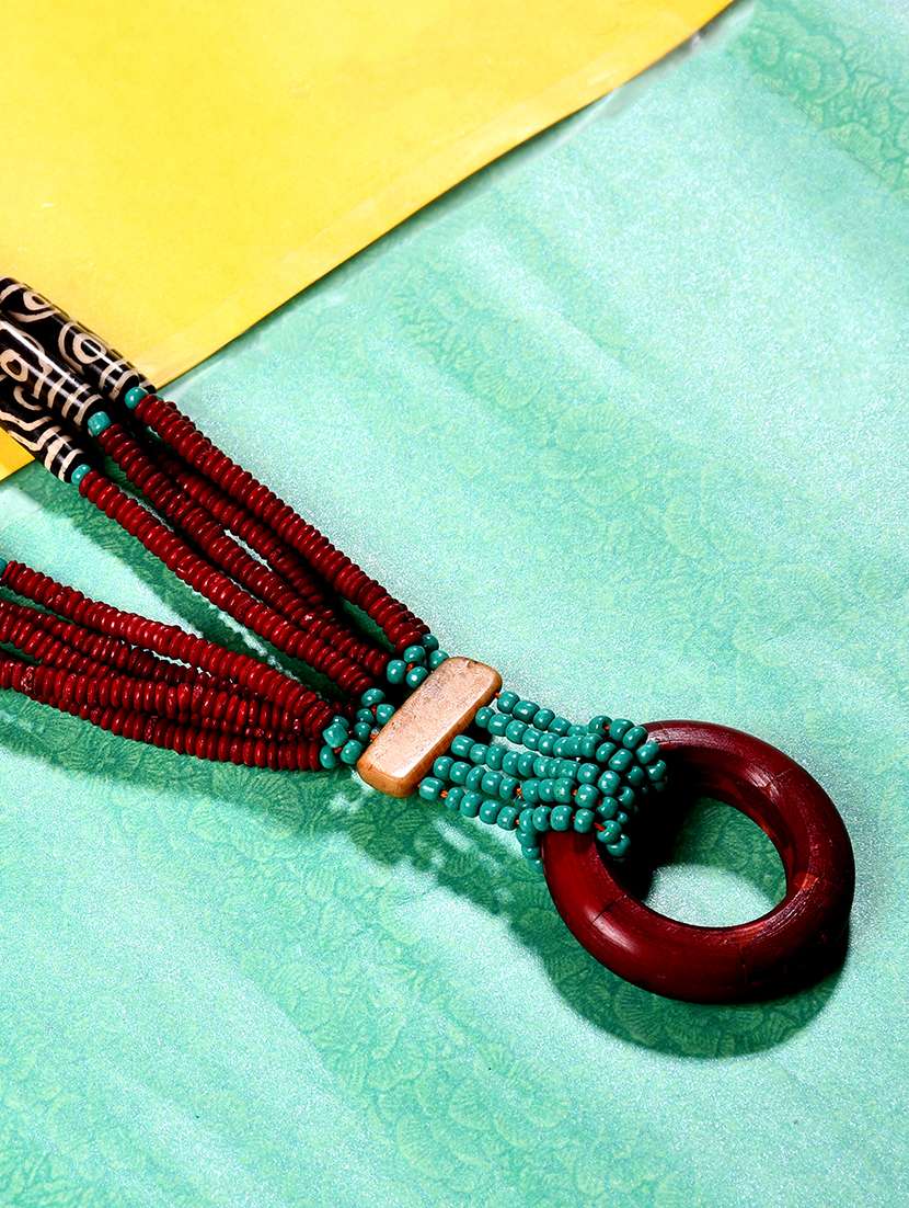 multi colored metal statement necklace