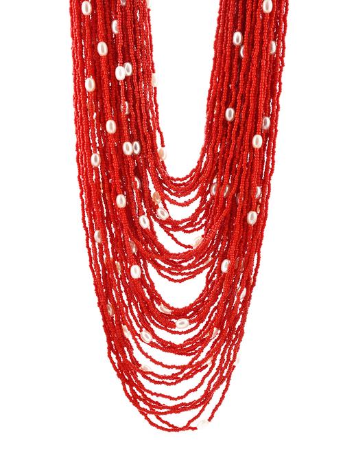 red metal long necklace - 20331792 -  Standard Image - 0