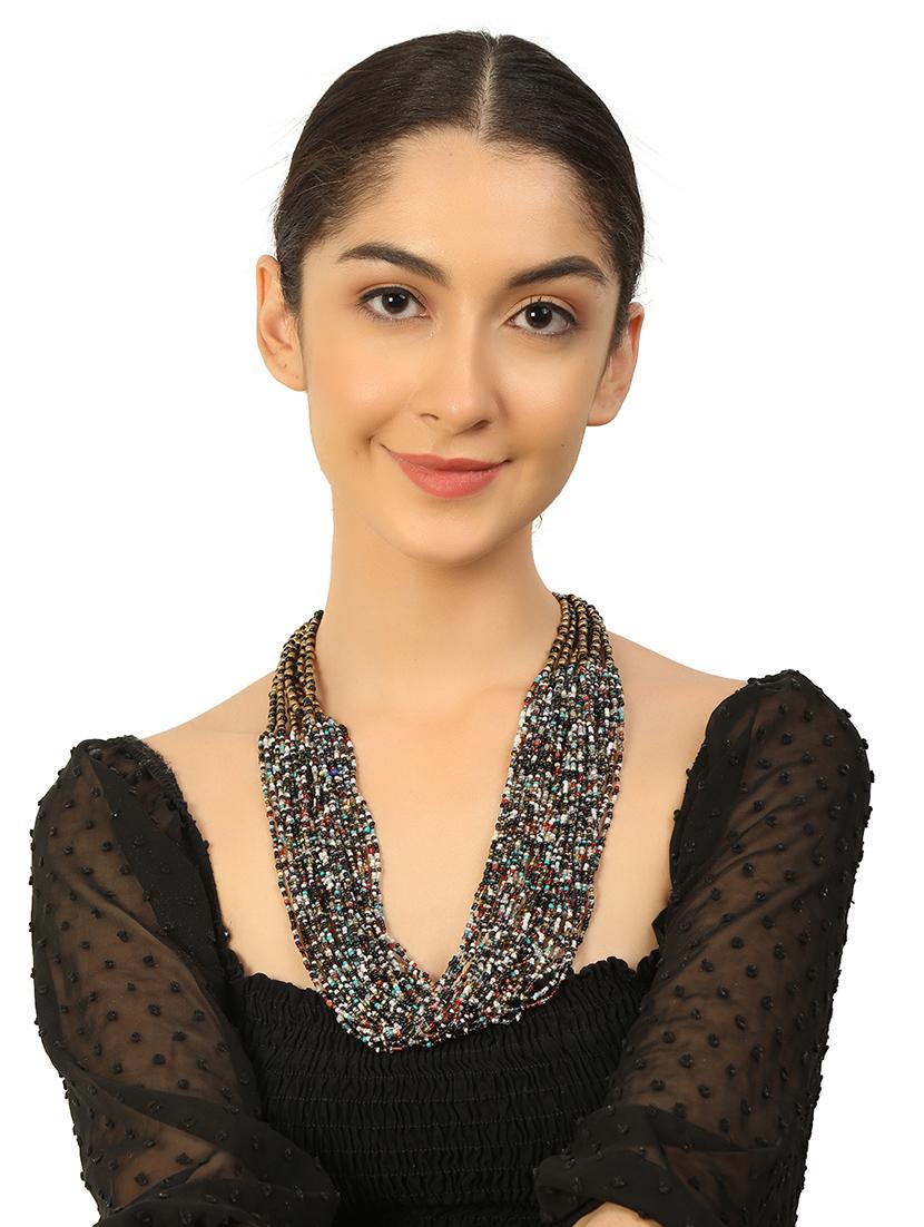 multi colored metal statement necklace - 20331795 - Standard Image - 4