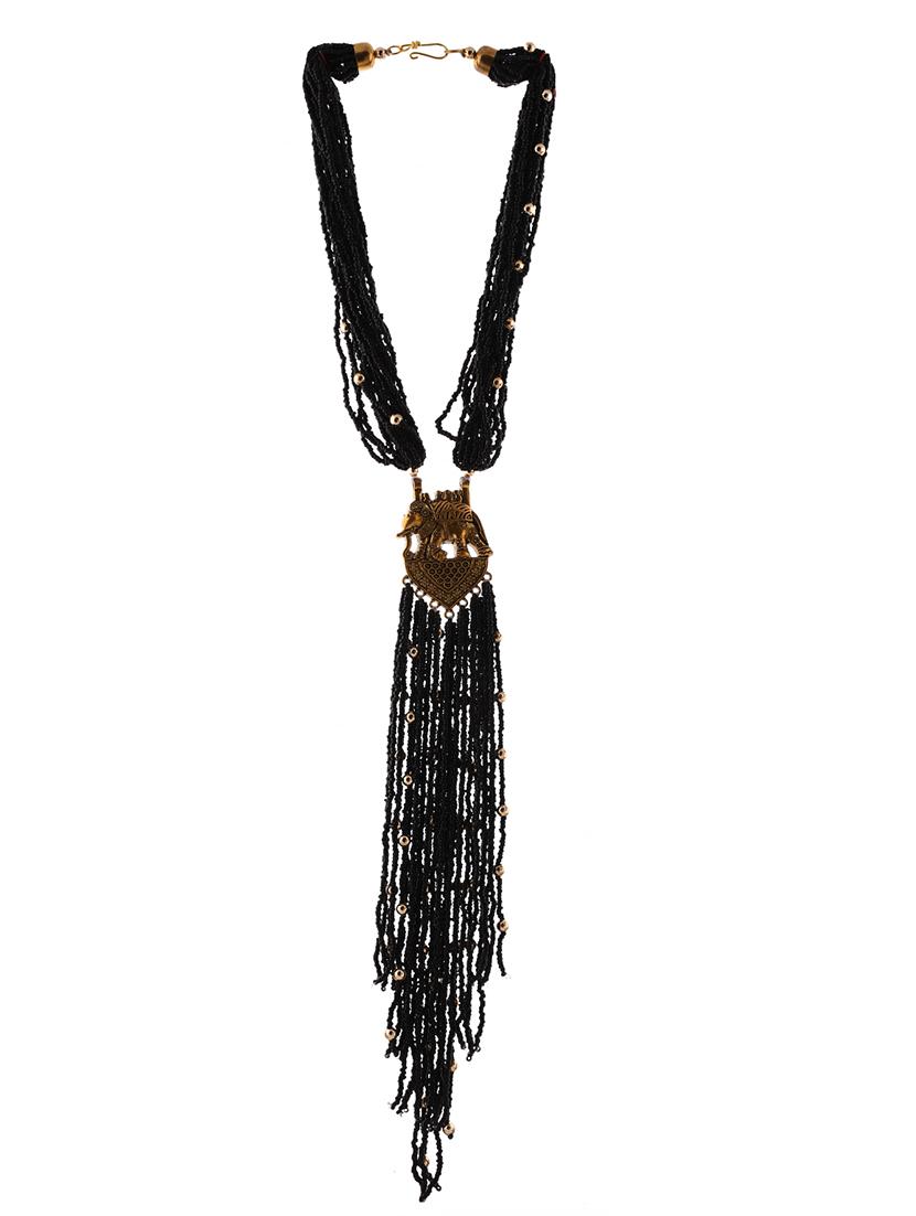 black metal long necklace - 20331799 -  Zoom Image - 0