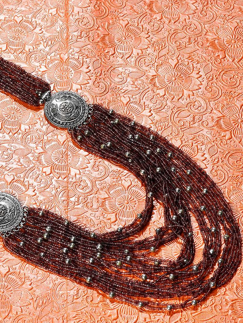 purple metal long necklace