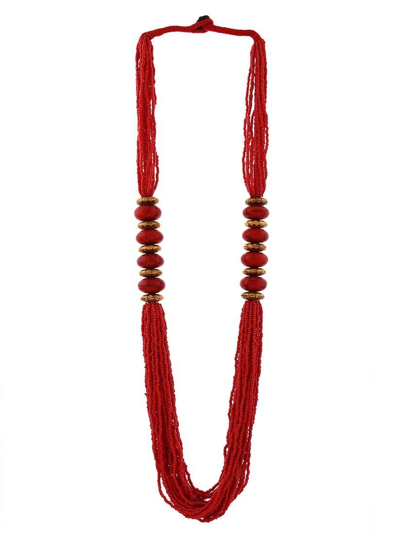 orange metal long necklace - 20331808 - Standard Image - 1