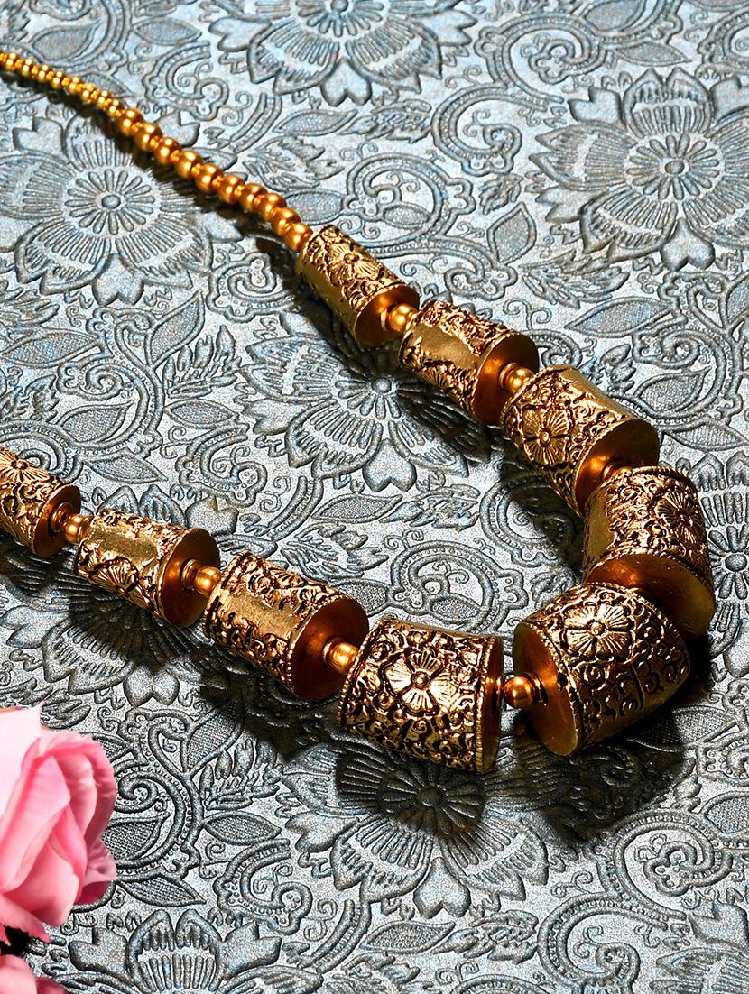 gold metal statement necklace - 20331809 - Zoom Image - 0