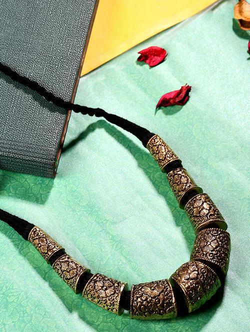 gold metal statement necklace - 20331810 - Standard Image - 0
