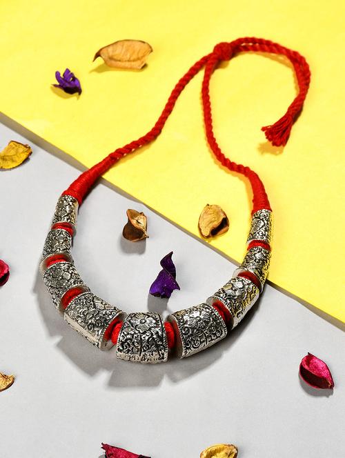 silver metal statement necklace - 20331812 -  Standard Image - 0