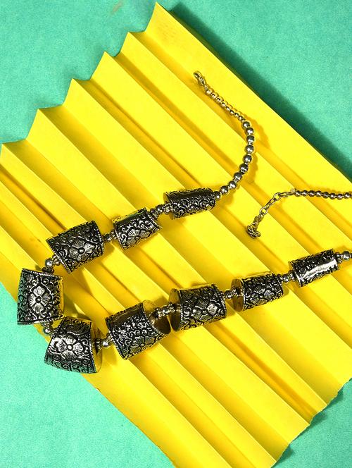silver metal statement necklace - 20331814 -  Standard Image - 0
