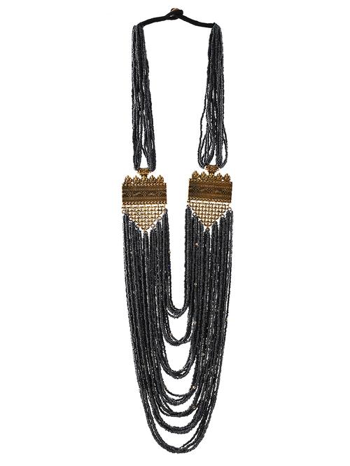 grey metal long necklace - 20331816 - Standard Image - 0