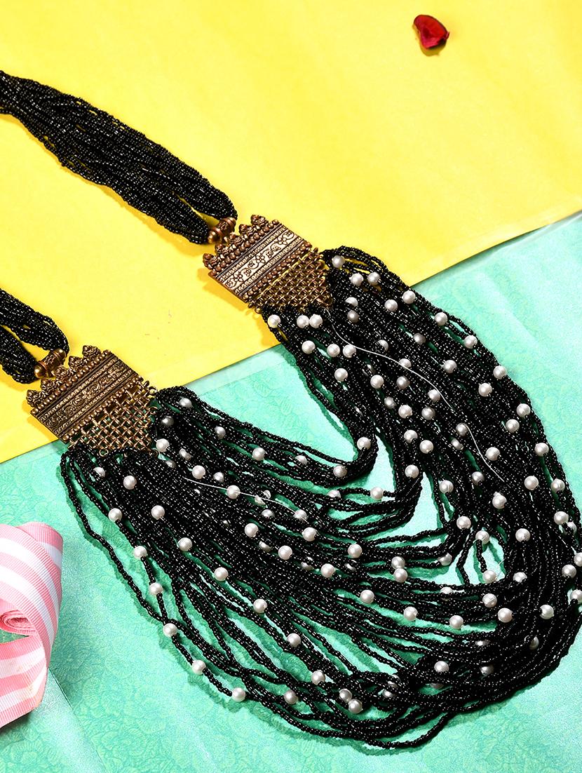 black metal long necklace - 20331817 - Zoom Image - 0