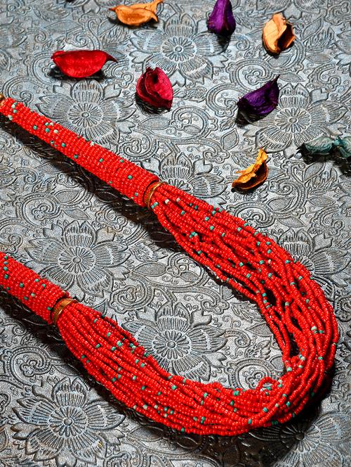 red metal statement necklace - 20331819 -  Standard Image - 0
