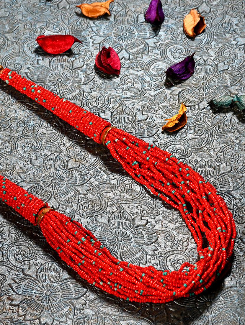 red metal statement necklace - 20331819 -  Zoom Image - 0