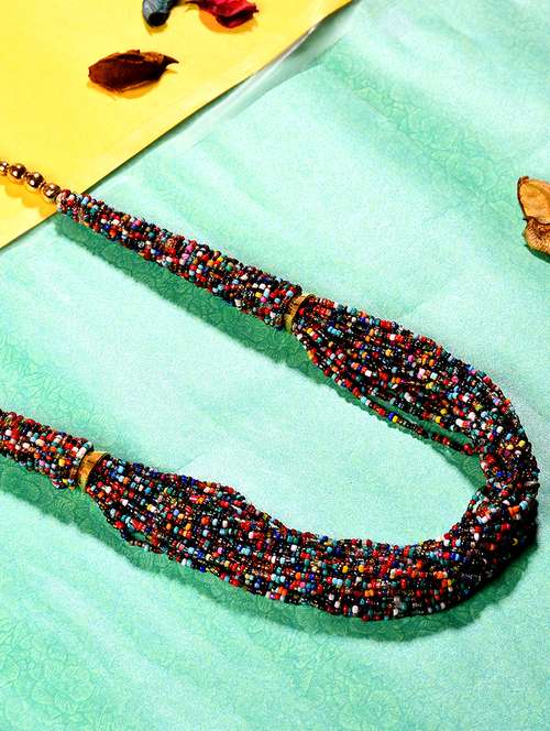Multi Colored Metal Statement Necklace