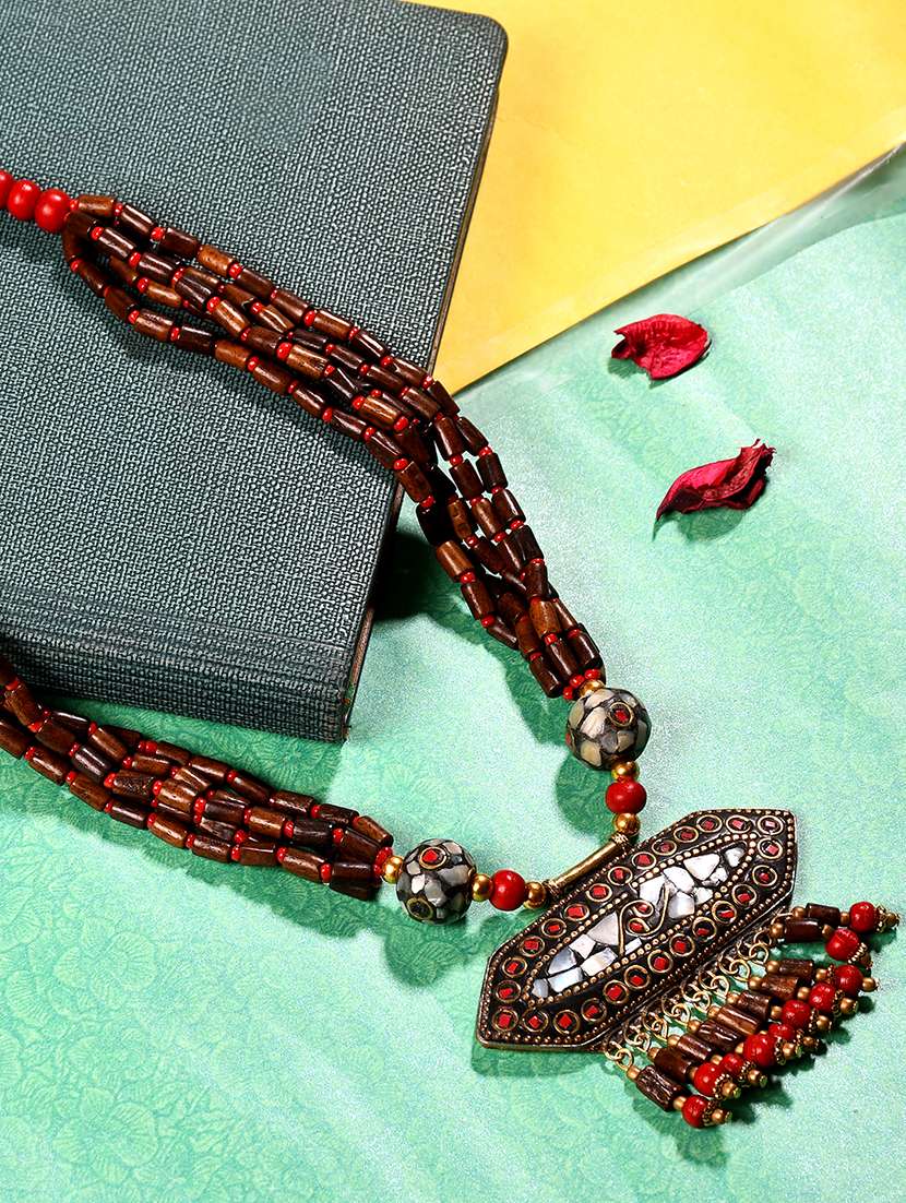 brown metal statement necklace