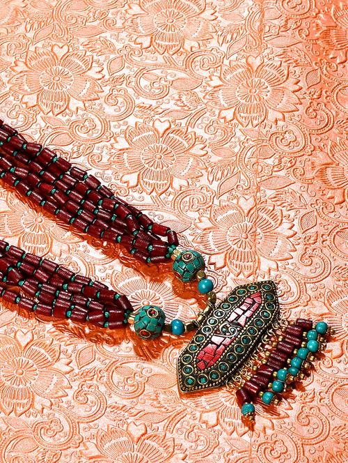 red metal statement necklace - 20331831 -  Standard Image - 0