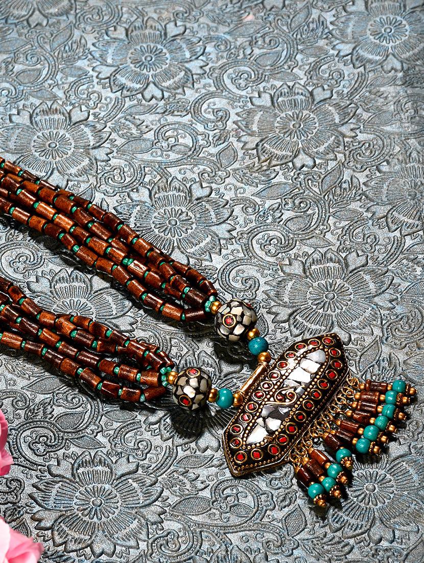 brown metal statement necklace - 20331832 - Zoom Image - 0