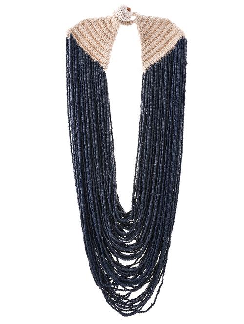 blue metal long necklace - 20331838 - Standard Image - 0