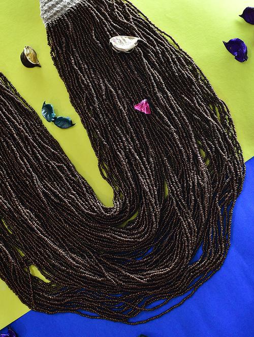brown metal long necklace - 20331839 - Standard Image - 0