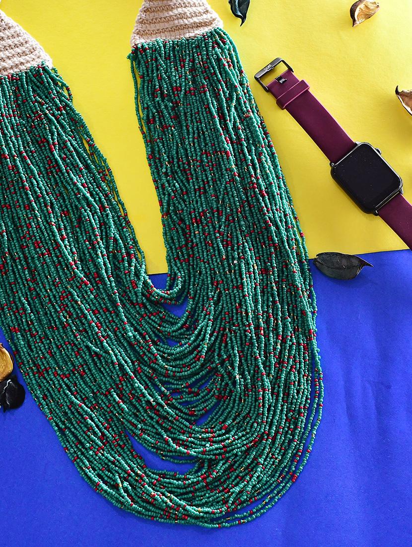 green metal long necklace - 20331842 - Zoom Image - 0