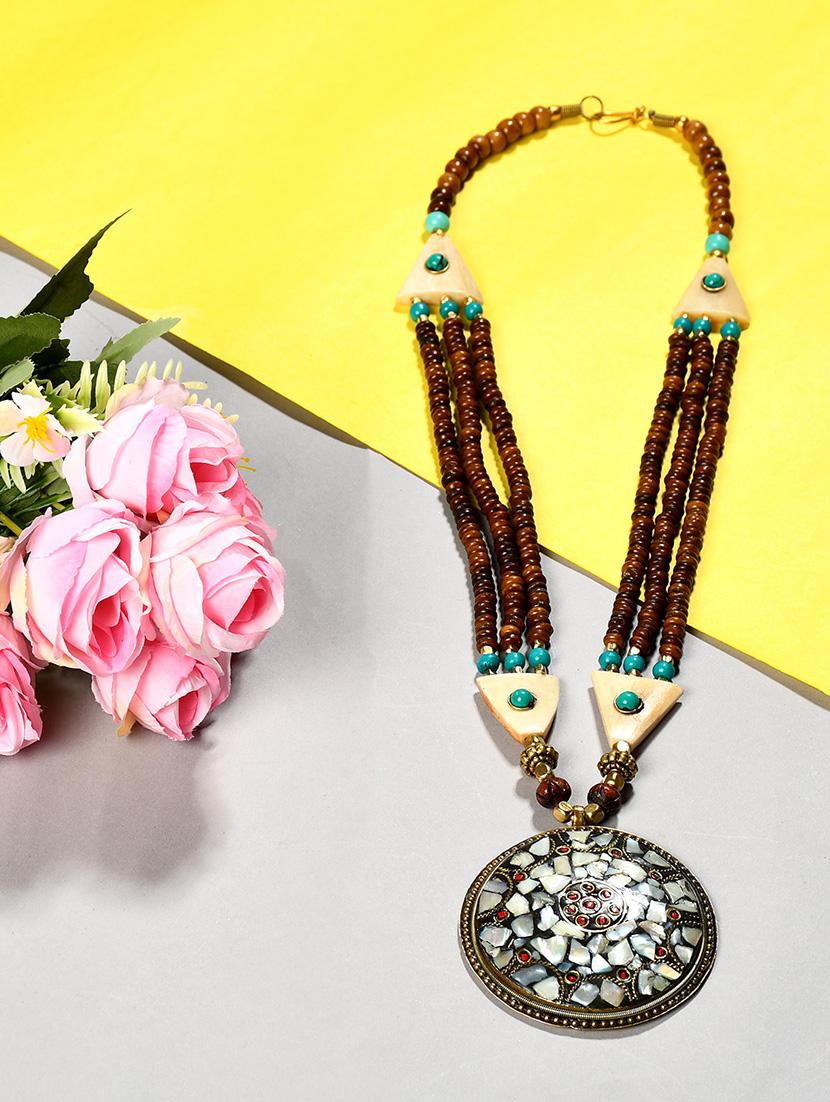 multi colored metal statement necklace - 20331844 - Zoom Image - 0