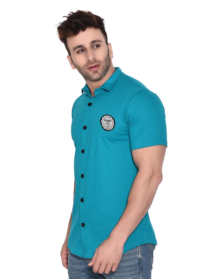 men solid slim fit short sleeve shirt - 20331880 - Standard Image - 1